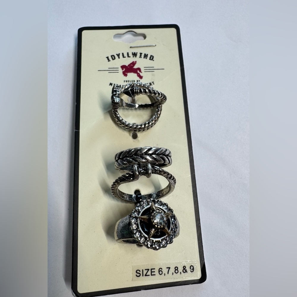 Idyllwind Silver Tone Women's Ring Trio